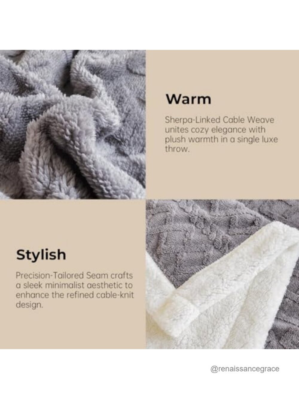 Full Size Reversible Sherpa Fleece Throw Blanket 80x90 Cozy Bedding - Picture 5 of 6